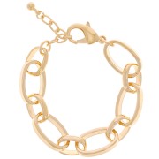 15mm Bracelet large flat oval forçat link - Fine Gold plated x 20cm|raw }}