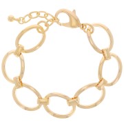 16mm oval cable mesh bracelet - Fine Gold plated x 19cm|raw }}