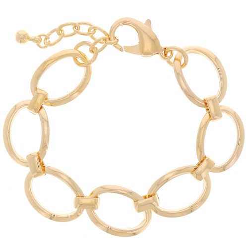 16mm oval cable mesh bracelet - Fine Gold plated x 19cm