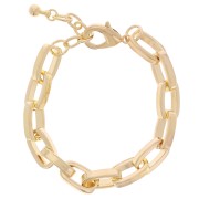9.5mm Large rectangular mesh bracelet - Fine Gold plated x 18cm|raw }}