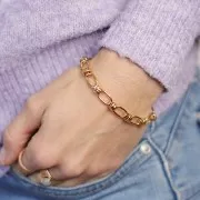 7.5mm Bracelet - Fine gold plated x 19cm