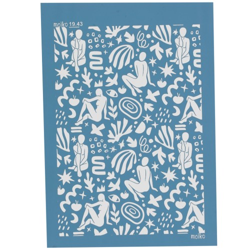 74x105mm Silk Screen Moiko for polymer clay - Silhouettes pattern 19.43 x1