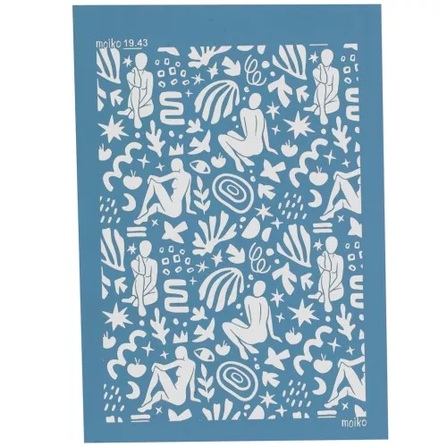 74x105mm Silk Screen Moiko for polymer clay - Silhouettes pattern 19.43 x1