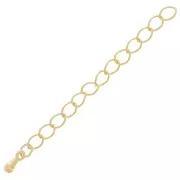Rombo mesh extension chain 60mm Made in Europe - Fine gold plated x1
