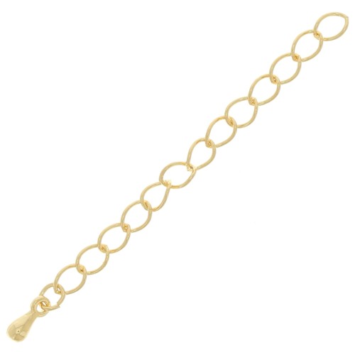 Rombo mesh extension chain 60mm Made in Europe - Fine gold plated x1