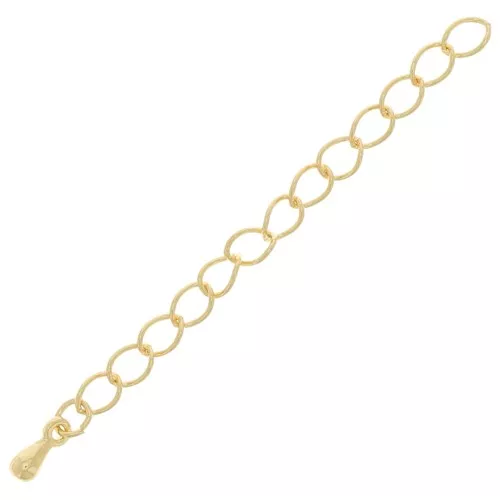 Rombo mesh extension chain 60mm Made in Europe - Fine gold plated x1