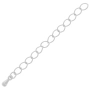 Rombo mesh extension chain 60mm Made in Europe - Fine silver plating x1