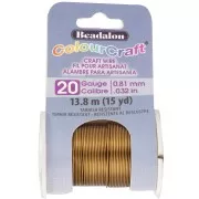0.81mm round copper ColourCraft Wire - Bronze anti-tarnish x13.8m