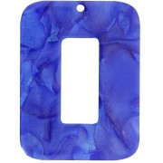 40x30mm Rectangular pendant in opaque acetate - Royal blue pearl x1|raw }}