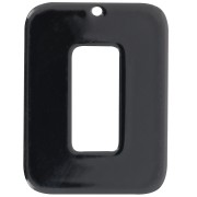 40x30mm Rectangular pendant in opaque acetate - Black x1