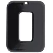 40x30mm Rectangular pendant in opaque acetate - Black x1