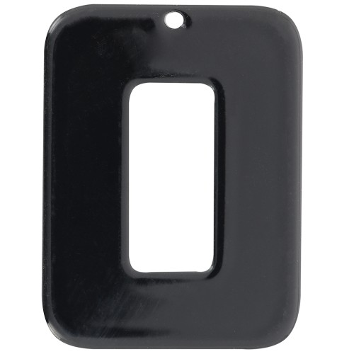 40x30mm Rectangular pendant in opaque acetate - Black x1