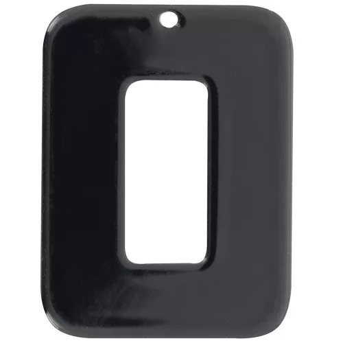 40x30mm Rectangular pendant in opaque acetate - Black x1