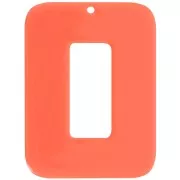40x30mm Rectangular pendant in opaque acetate - Terracotta x1
