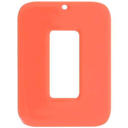 40x30mm Rectangular pendant in opaque acetate - Terracotta x1