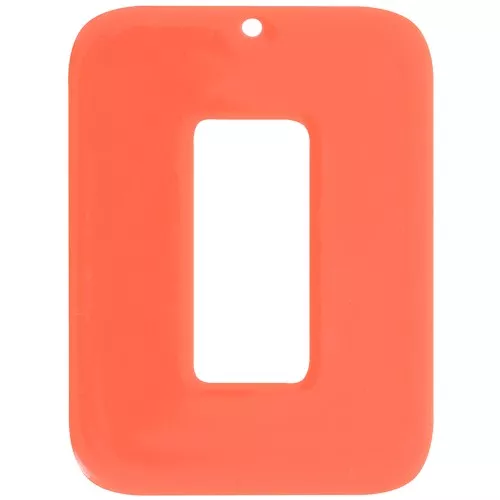 40x30mm Rectangular pendant in opaque acetate - Terracotta x1