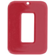 40x30mm Rectangular pendant in opaque acetate - Burgundy x1