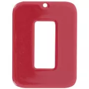 40x30mm Rectangular pendant in opaque acetate - Burgundy x1