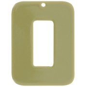 40x30mm Rectangular pendant in opaque acetate - Olive x1