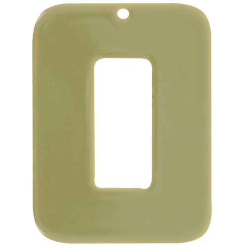 40x30mm Rectangular pendant in opaque acetate - Olive x1