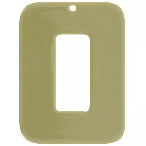 40x30mm Rectangular pendant in opaque acetate - Olive x1
