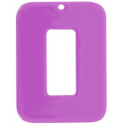 40x30mm Rectangular pendant in opaque acetate - Magenta x1