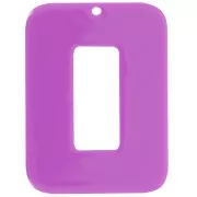 40x30mm Rectangular pendant in opaque acetate - Magenta x1