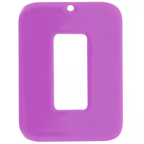 40x30mm Rectangular pendant in opaque acetate - Magenta x1