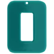 40x30mm Rectangular pendant in opaque acetate - Bottle green x1