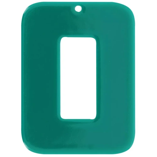 40x30mm Rectangular pendant in opaque acetate - Bottle green x1