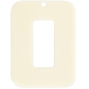 40x30mm Rectangular pendant in opaque acetate - Ecru x1