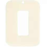 40x30mm Rectangular pendant in opaque acetate - Ecru x1