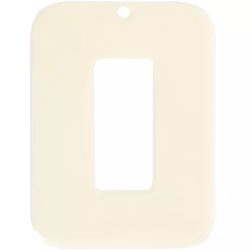 40x30mm Rectangular pendant in opaque acetate - Ecru x1