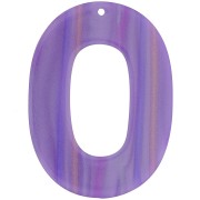 47x34mm Opaque acetate oval hollow pendant - Multi-violet pearly stripe x1|raw }}