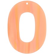 47x34mm Opaque acetate oval hollow pendant - Multi-orange pearly stripe x1|raw }}