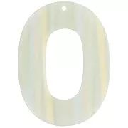 Gold - 47x34mm opaque acetate oval hollow pendant - Multi-stripe light green pearly 47x34mm opaque acetate oval hollow pendant - Multi-stripe light green pearly