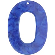 47x34mm opaque acetate oval hollow pendant - Pearlescent royal blue x1|raw }}