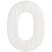 47x34mm opaque acetate oval hollow pendant - Striped Multi-White Pearl x1|raw }}
