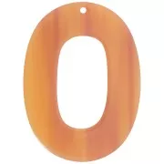 Fauve - 47x34mm transparent acetate oval hollow pendant - Marbled Fauve x1 47x34mm transparent acetate oval hollow pendant - Marbled Fauve x1