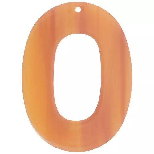 47x34mm transparent acetate oval hollow pendant - Marbled Fauve x1