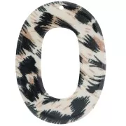 Black - 47x34mm transparent acetate oval hollow pendant - Leopard Black - Brown x1 47x34mm transparent acetate oval hollow pendant - Leopard Black - Brown x1