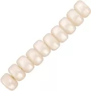 6x4mm Super Polaris Heishi beads - Ivory x10