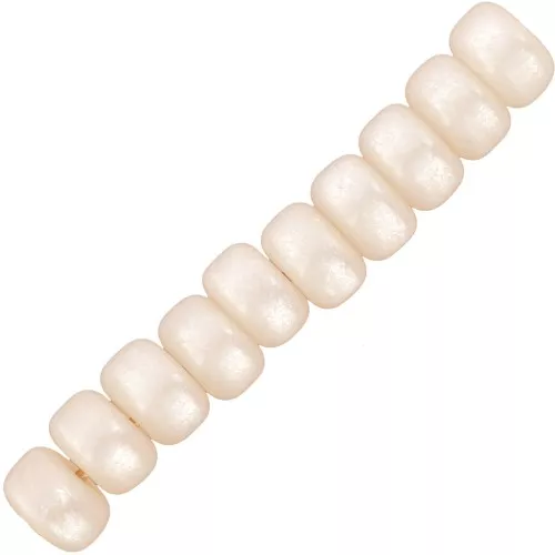 Heishi rondelle beads Super Polaris 6x4 mm - Ivory x10