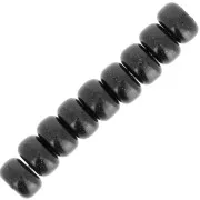 Heishi rondelle beads Super Polaris 6x4 mm - Black x10