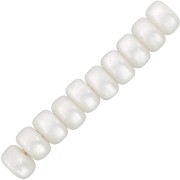 Heishi rondelle beads Super Polaris 6x4 mm - White x10