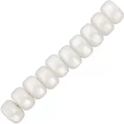 Heishi rondelle beads Super Polaris 6x4 mm - White x10