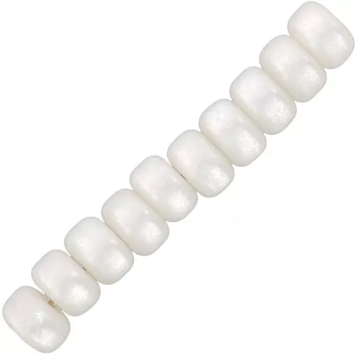 Heishi rondelle beads Super Polaris 6x4 mm - White x10