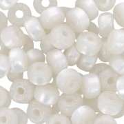 Heishi rondelle beads Super Polaris 6x4 mm - White x10