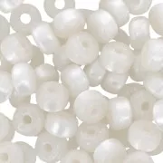 Heishi rondelle beads Super Polaris 6x4 mm - White x10