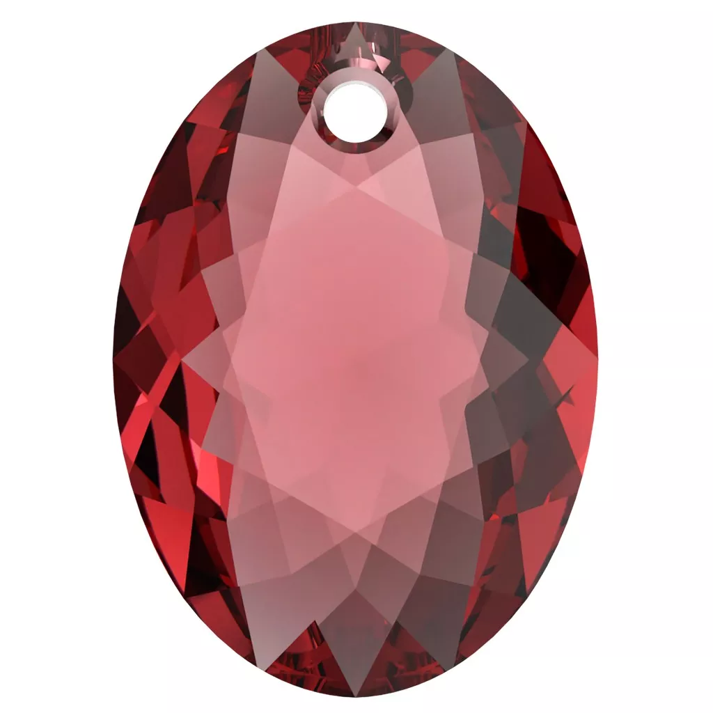 11.5mm PureCrystal 6438 Elliptic Cut Pendant - Scarlet x1 - Perles & Co